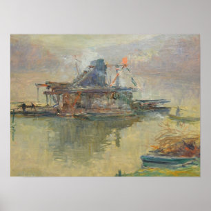 Lebourg - Dredger auf der Seine in der Nähe von Ro Poster