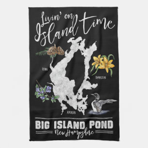 Lebt auf Inselzeit Big Island Pond NH Bar Handtuch