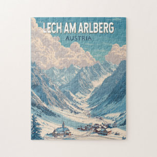Lech am Arlberg Österreich Illustration Travel Art