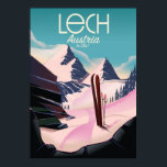 Lech Austria Ski Poster. Poster<br><div class="desc">Lech Austrian Vintag Style Ski Reiseplakat.</div>