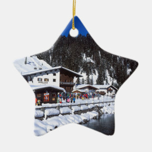 Lech Austria Winter Holiday Card Poster Foto Bloc Keramik Ornament