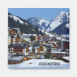Lech in Andenken Österreichs morgens Arlberg Magnet
