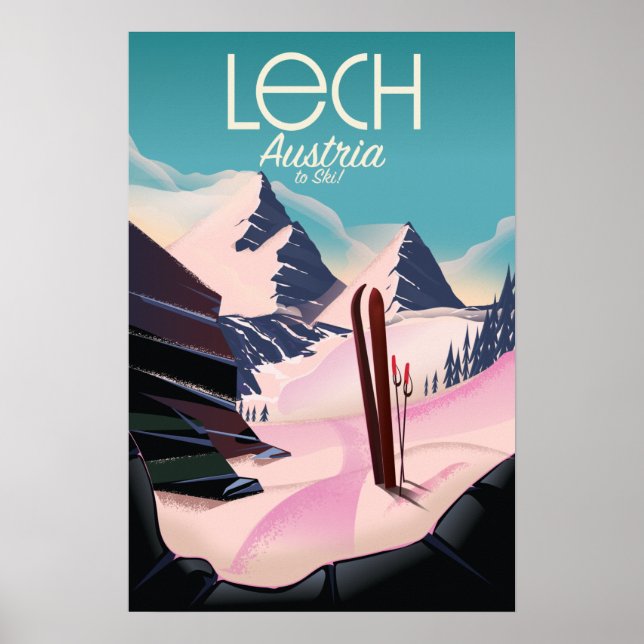 Lech Österreich Ski-Plakat. Poster (Vorne)