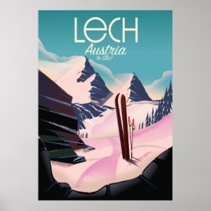 Lech Österreich Skiplakat. Poster