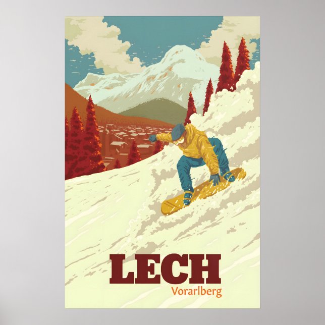 Lech Snowboarding Reiseplakat Poster (Vorne)