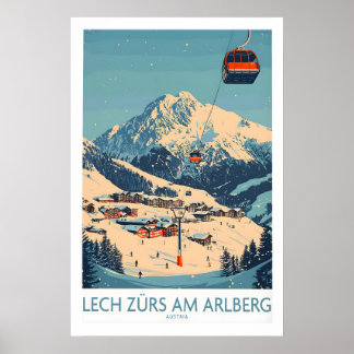Lech Zürs am Arlberg Ski-Wandkunstposter 1 Poster