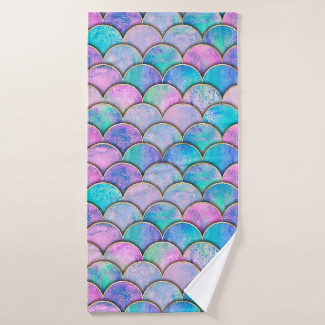 L'échelle de poisson de sirène vague motif japonai (Serviette de bain)