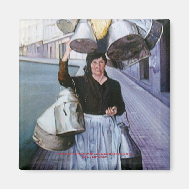 Lechera con cacharros/Milkmaid mit Töpfen Magnet (Vorne)