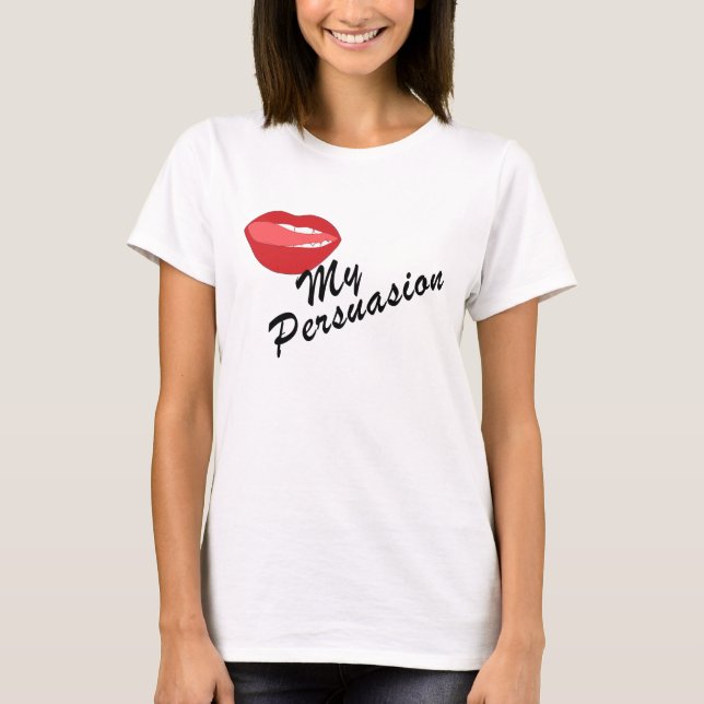 Léchez mon T-shirt de dames de persuasion (Devant)