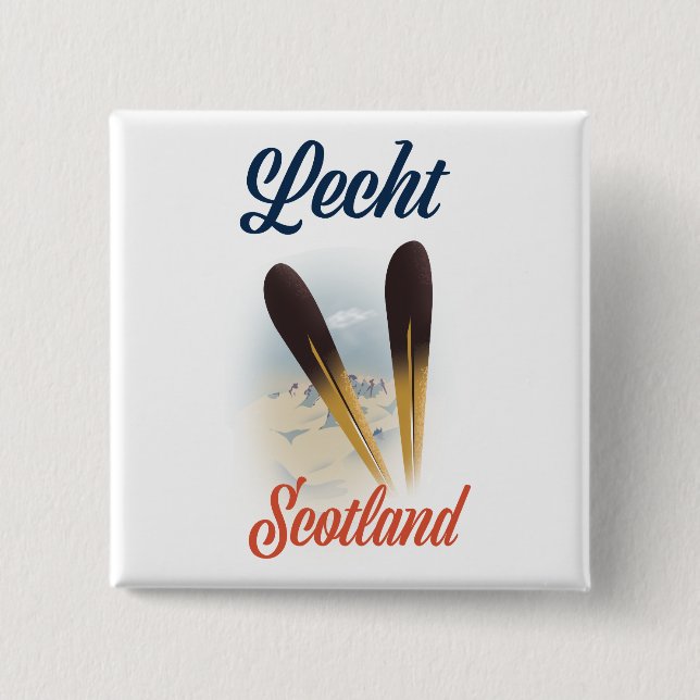 Lecht Scotland Ski Poster Art Button (Vorderseite)