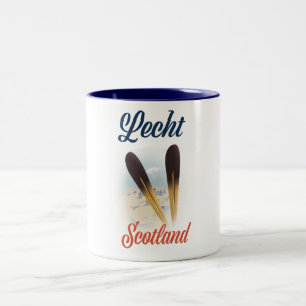 Lecht Scotland Ski Poster Art Zweifarbige Tasse