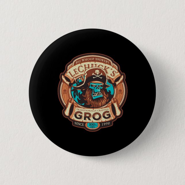Lechuckss Grog - Craft Bier - Monkey Islands 1  Button (Vorderseite)