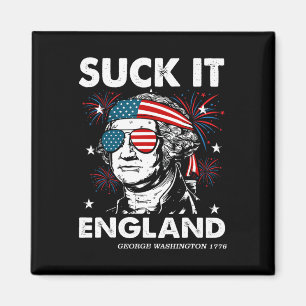 Leck-England Lustiges 4. Juli-Shirt George-washin Magnet