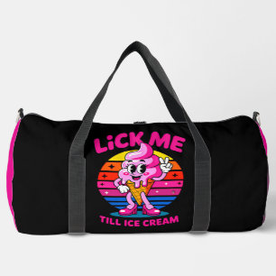 Leck mich bis zum Eiscreme" - Lustiger Cartoon Duffle Bag