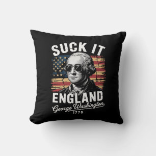 Leck Mich England 4. Juli George Washington 1776 Kissen