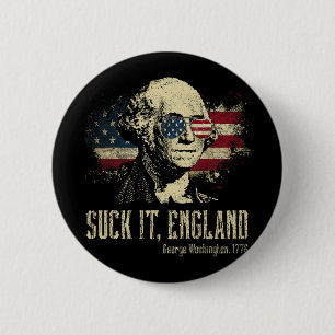 Leck mich England Lustig George Washington 1776 US Button