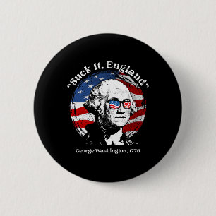 Leck mich England Lustig George Washington USA-Fla Button
