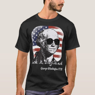 Leck Mich England Lustiger 4. Juli George Washingt T-Shirt