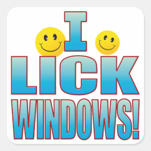 Lecken Sie Windows-Leben B Quadratischer Aufkleber
