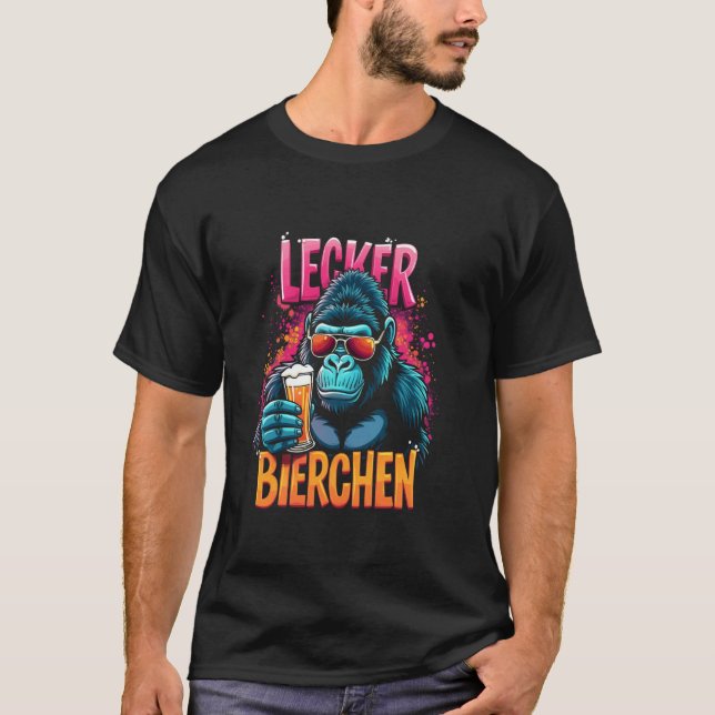 LECKER BIERCHEN Gorilla Beer Unterhaltung T-Shirt (Vorderseite)