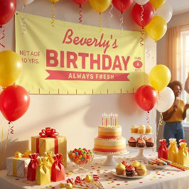 Lecker Frischer Butterstange Roter Text Geburtstag Banner