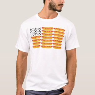 Lecker Hot Dog USA-Flagge Lustig Patriotisch T-Shirt