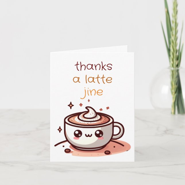 lecker Kaffee mit Latte-Coffee Vielen Dank Karten (Vorderseite)