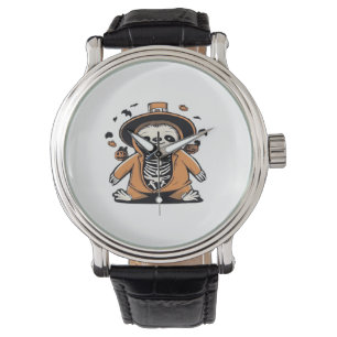 Lecker-Skeletttrick oder Behandlung klassischer T- Armbanduhr