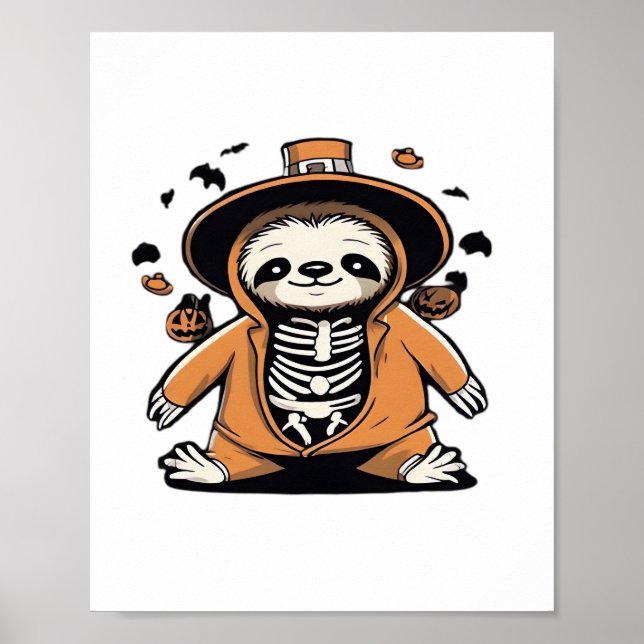 Lecker-Skeletttrick oder Behandlung klassischer T- Poster (Vorne)