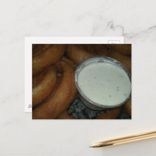 lecker Zwiebelringe und Ranch-Dressing Postkarte