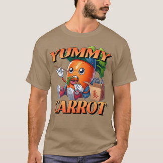 Leckere Cartoon-Karotte isst chinesisches Essen Fa T-Shirt