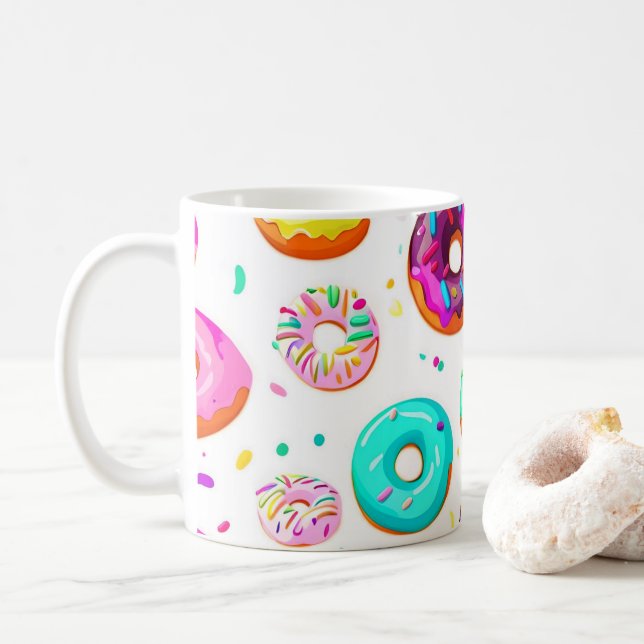 Leckere Creme-Donuts Muster Kaffeetasse (Mit Donut)