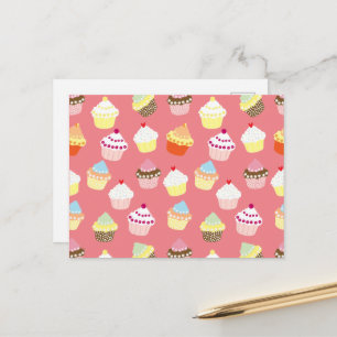 Leckere dekorierte Geburtstagscupcakes Postkarte