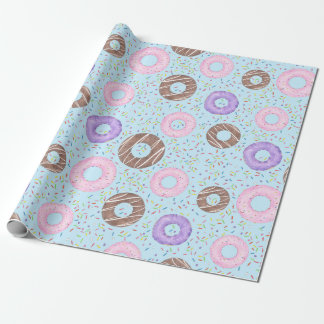 Leckere Donuts Geschenkpapier auf Blau