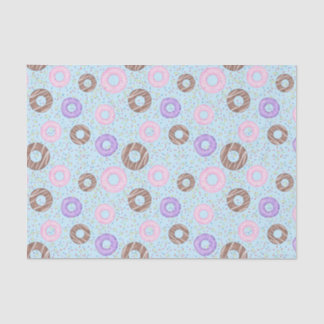 Leckere Donuts Tissue-Papier auf Blau Seidenpapier