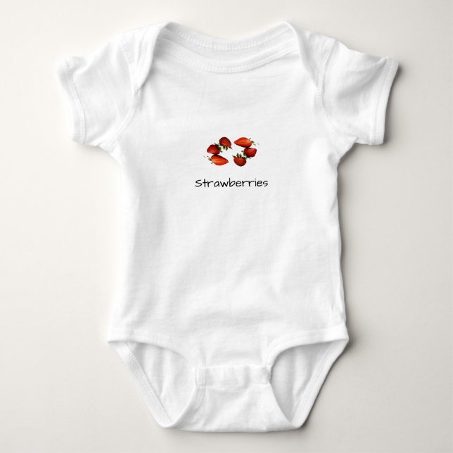 Leckere Erdbeeren,  Baby Strampler (Vorderseite)