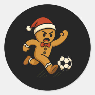 Leckere Fußballspieler Lustiges Weihnachten Kinder Runder Aufkleber