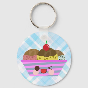 Leckere Kawaii-Eisbecher-Geschmacksrichtungen im K Schlüsselanhänger