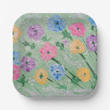 Leckere Pastelle, florale, 7" Teller aus Papier