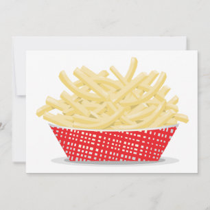 Leckere Pommes Frites Retro Fast Food Einladung