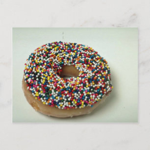 Leckere Regenbogen-Sprinkle-Donut Postkarte