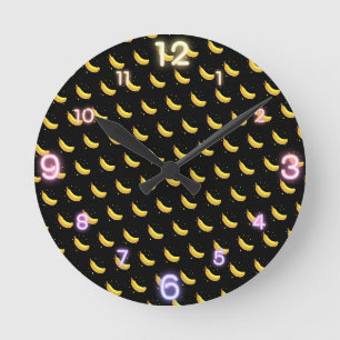 Leckere reife Bananen Runde Wanduhr
