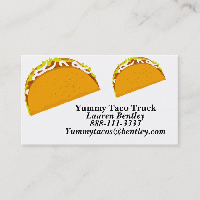 Leckere Taco-Nahrungsmittel-LKW-Visitenkarten Visitenkarte (Vorderseite)