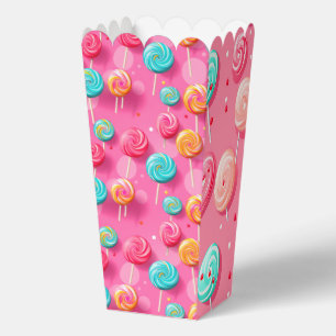Leckere und bunte rosa und blaue Lutscher Geschenkschachtel