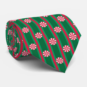 Leckere und fidele Weihnachts-Pfefferminzbonbons Krawatte