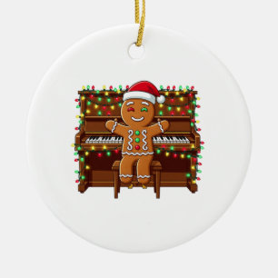 Leckere Weihnachtsmann Klavier Spieler Lustiger We Keramik Ornament
