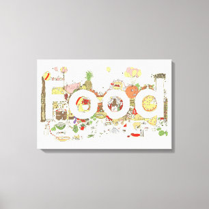 Leckere Wortkunst-Slogan Lustige Foodie-Typografie Leinwanddruck