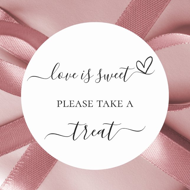 Leckerei der schwarzen Gastgeschenk Hochzeit Runder Aufkleber (Von Creator hochgeladen)