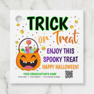 Leckerei des QR-Codes für Trick oder Treat Hallowe Geschenkanhänger