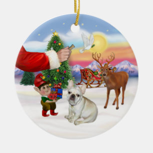 Leckerei für einen französischen Bulldog Keramik Ornament